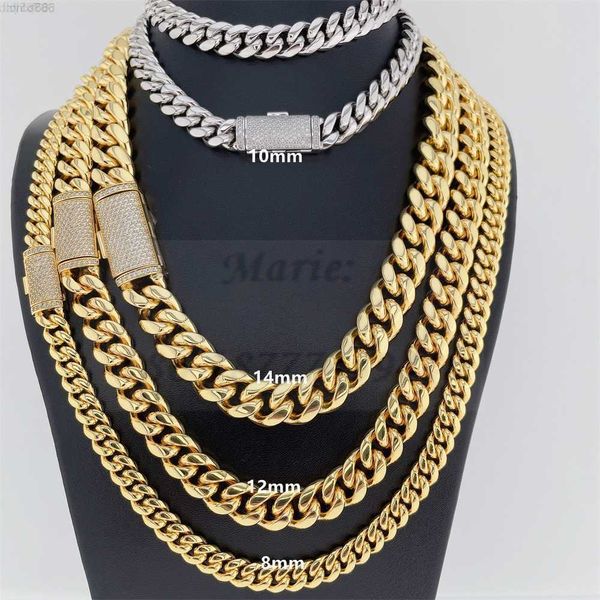 

designer jewelry hiphop necklace s925 with moissanite clasp and plated 14k stainless steel cuban miami chain, Silver