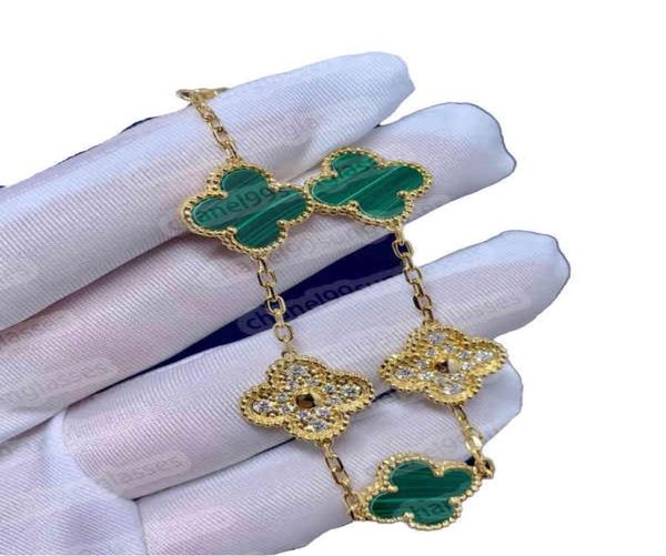 

classic fashion 4 leaf clover charm bracelets bangle chain 18k gold agate shell motherofpearl for womengirls linkd0093645351, Golden;silver