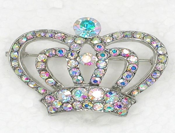 

whole crystal rhinestone crown brooches fashion wedding party costume pin brooch c4054245529, Gray