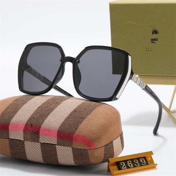 

brand luxury burbrery sunglasses summer travel trendy women's sunglass sunscreen temperament polarized uv proof strong light glasses, White;black