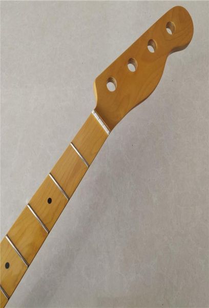 

4 string maple 20 frets tl electric jb bass guitar neck replacement maple fingerboard dot inlay yellow gloss finished 34 inch scal4272798