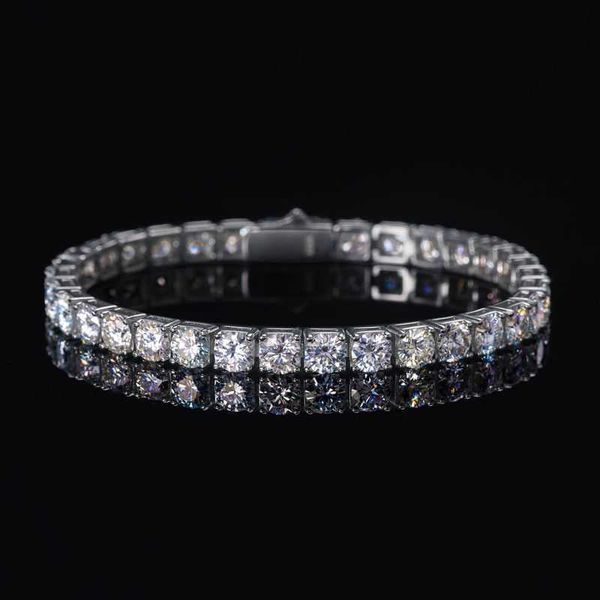 

men iced out jewelry bling tennis chain 5mm width vvs moissanite custom silver bracelet