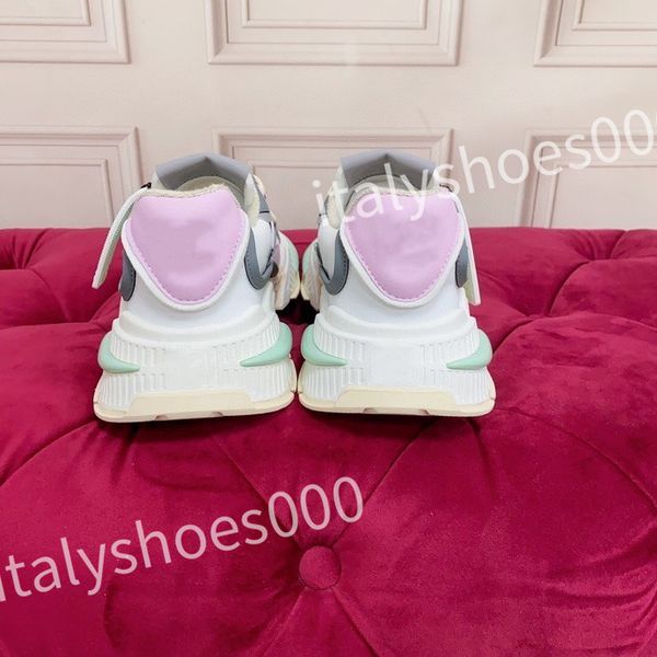 

new luxury designer casual shoes woman shoe leather lace up men fashion platform sneakers white black mens womens