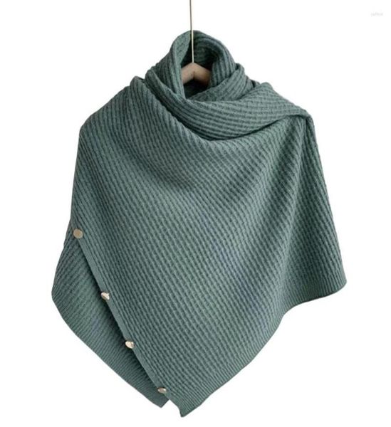 

scarves button solid winter women poncho cappa scarf rectangle knitted pashmina shawl wraps shrugs bufandas sjaal sciarpa donna in2569349, Blue;gray