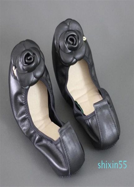 

brands genuine leather slip on ballet for flowers flat shoes women fashion zapatos mujer ballerina flats3280563, Black