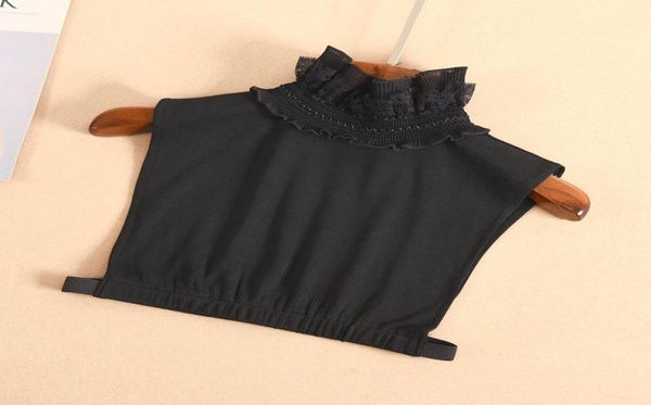 

bow ties black ruffle stand fake collar for women female shirt detachable collars false neckwear clothies nep kraagiebow2624221, Black;gray
