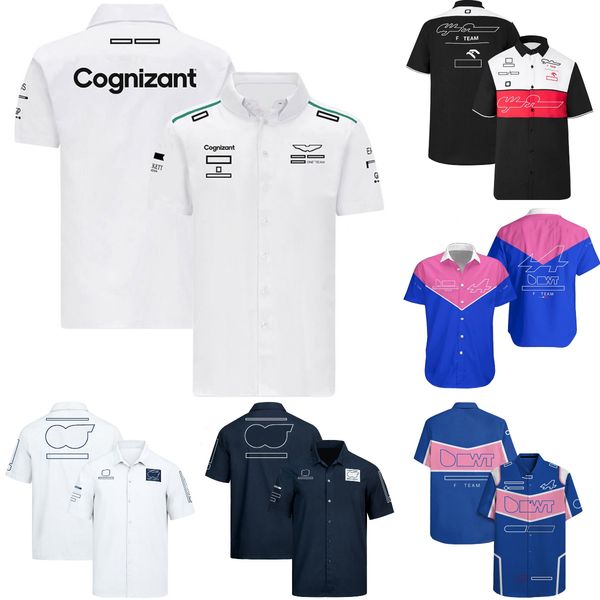 

2023 f1 button shirt formula 1 team men's polo shirts summer men breathable casual lapel shirt t-shirt male sports jersey