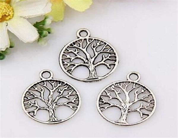 

mic 200pcs lot tibetan silver tree dangle tree of life circle charms pendant jewelry diy 20x24mm316u8673685, Bronze;silver