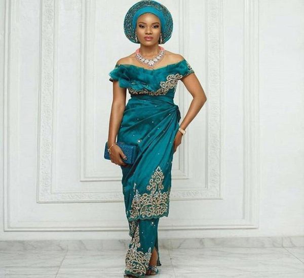 

aso ebi mermaid evening party dress off the shoulder ruffles beaded prom dress side split nigeria formal occasion party wear8413059, Black