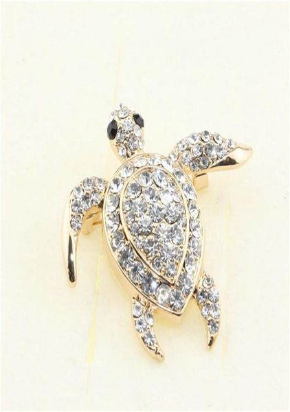 

new arrival cute little sea turtle brooch tortoise corsage pins brooches christmas gift jewelry enamel crystal balls luxury brooch4445593, Gray