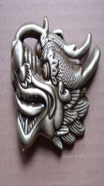 

swb408 whole brand new 3d dragon head black belt buckle0128510616, Slivery;black