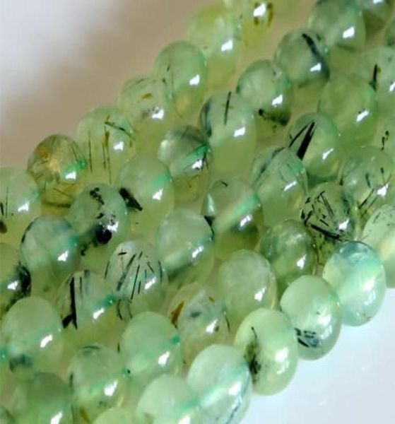 

discount whole natural genuine green prehnite round loose stone beads 318mm fit jewelry diy necklaces or bracelets 155quot9692293, Black