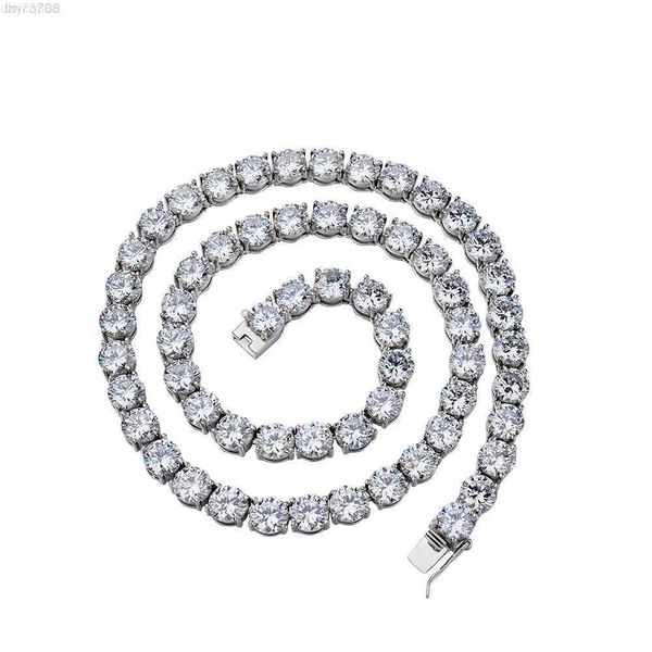 

designer jewelry ready to ship hip hop tennis choker chain iced out 3mm 4mm 5mm vvs diamond moissanite necklace, Silver