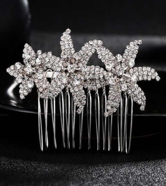 

full austrian crystal hair combs fashion wedding hair jewelry women hair clips bridal hairpins hairstylist designer jch1606988925, Golden;white