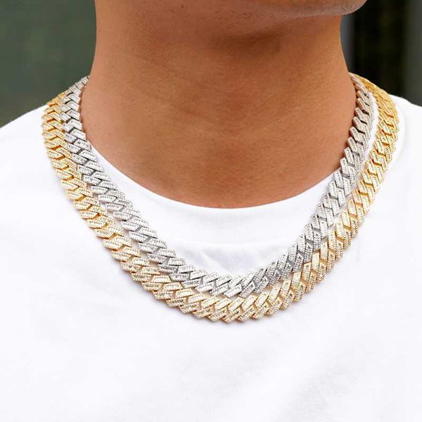 

12mm 15mm custom vvs moissanite 925 sterling silver cuban chain jewelry