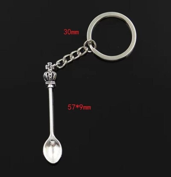 

wonderland crown inspired mini tea spoon snuff pendant charms car keychain bag handbag keyring car key chain souvenir gift7782352, Silver