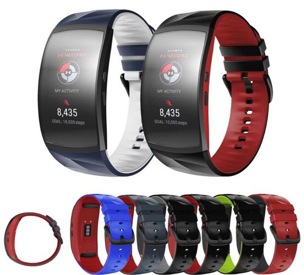 

watch bands silicone band for gear fit 2 pro fitness replacement wrist strap fit2 smr360 bracelet wristband7238994, Black;brown