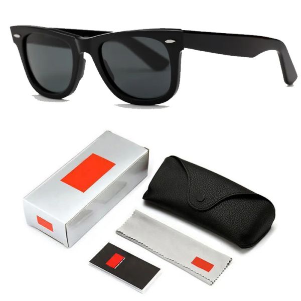 

wayfarer ray sunglasses men women acetate frame size 52mm 54mm glass lenses ban sun glasses for male gafas de sol mujer with box, White;black
