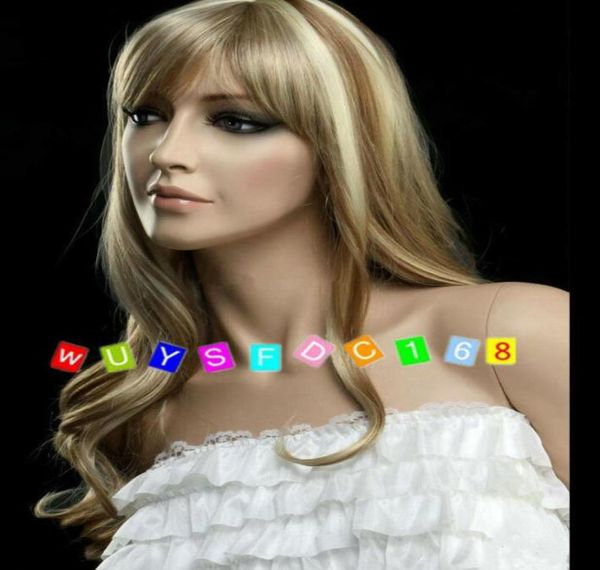 

fashion new charm women039s long mix blonde curly natural hair wigs4435979, Black