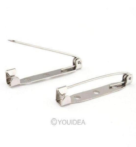 

whole 200pcs brooch pin safety pins 35mm connectors hoops clasps metal jewelery findings accessories6220100, Silver