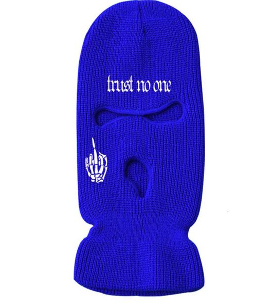 

warm three knitted hole hat ski mask balaclava fffrain 9bjn07600608, Blue;gray