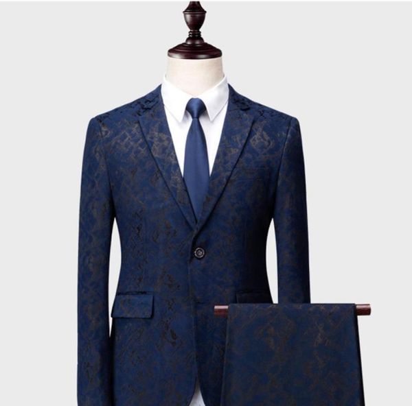 

in stock men wedding tuxedos embossing floral pattern groom wear men blazer 2 pieces prom dinner jacketjacketpants3627868, Black;gray