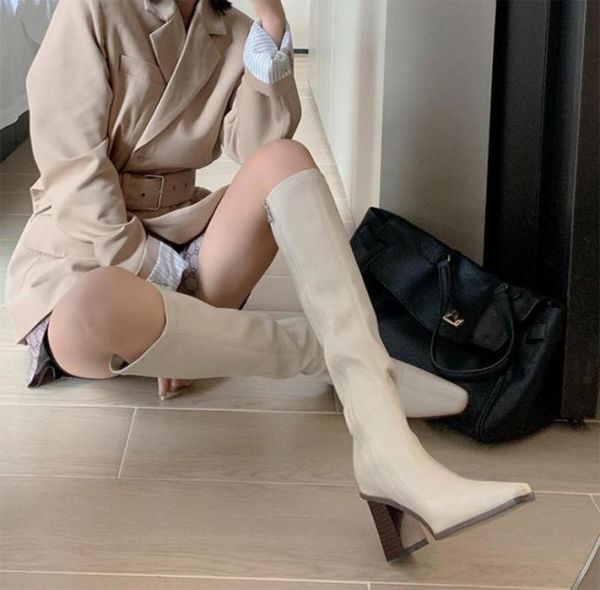 

for but knee boots children 2020 new autumn and winter highheeled skinny boots thickheeled highknight3189815, Black