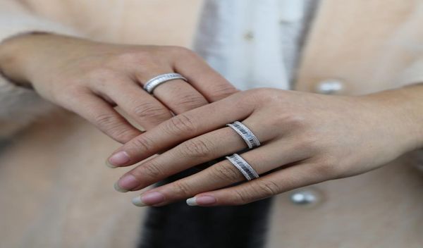 

new arrived bling full baguette 5a cubic zirconia paved band ring for women fashion personality finger rings jewelry whole eng7645376, Slivery;golden