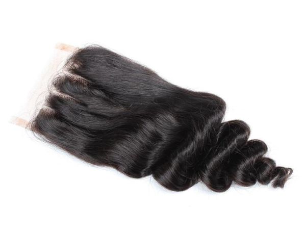

bella 4x4 midde3 part loose wave hd lace closure natural hairline malaysian peruvian brazilian human hair bundles deals7435756, Black;brown