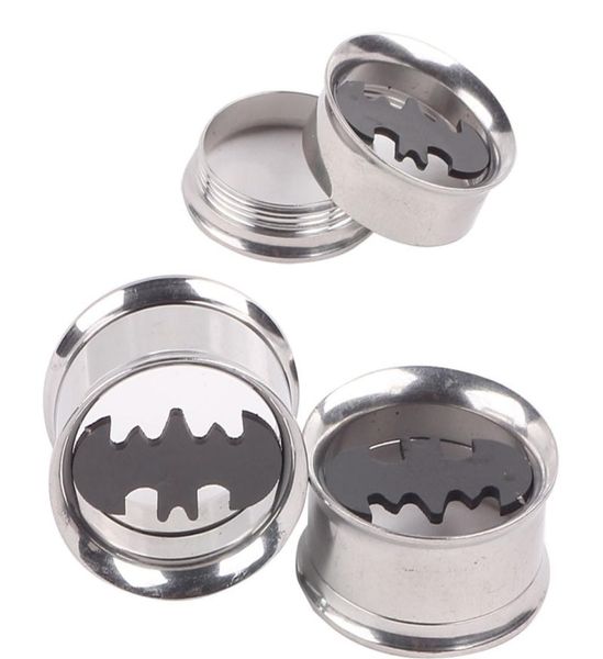 

batman 316l stainless steel flare ear plug 60pcs mixed 6 sizes ear flesh tunnel fit expander piercing earring gauges kits2117182, Slivery;golden