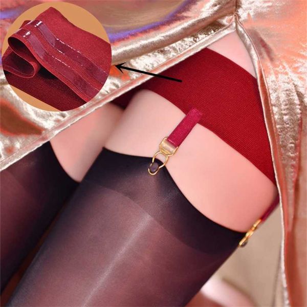 

30% off ribbon factory store upper thigh rubber garter irritating metal fragments decorative accessories, Red;black