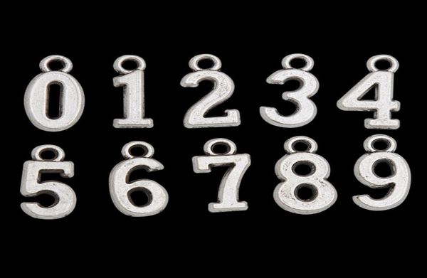 

whole fashion alloy jewelry making 09 number pendant charms 100pcslot each one 10pcs aac7143231839, Bronze;silver