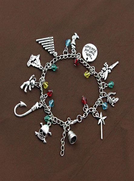 

peter pan themed charm bracelet faith trust pixie dust pipe180d8374569, Black