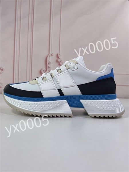 

2023 new luxury designer flat sneaker trainer casual shoes leather white letter overlays fashion platform mens womens low sneakers, Black