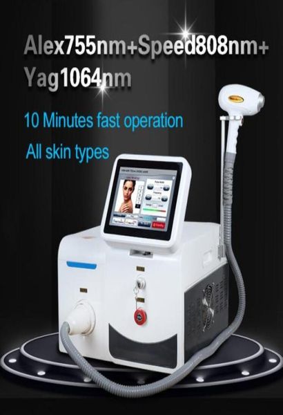 

good effect portable diode laser hair removal machine triple wavelength depilation 755 808nm 1064 handle bar permanent painless fo1860656, Black