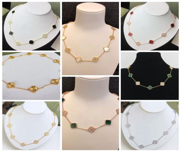 

brand pendant 10 flower necklace 4four leaf clover with diamonds elegant clover necklaces for woman jewelry gift quality5493356, Silver