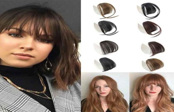 

air bang hair extensions real human hair bangs clip in side bangs straight fringe hair extensions6827628, Black