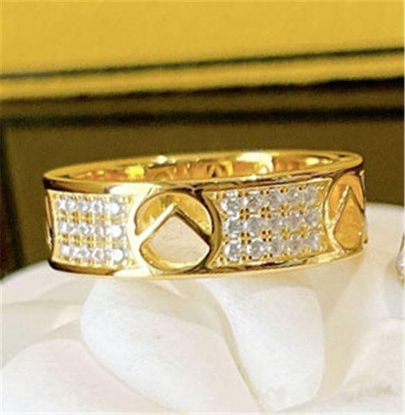 

jewelry designer ring casual couple brand gold and silver letter wedding ring