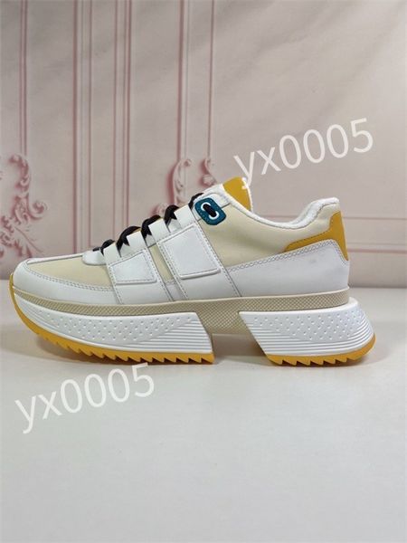 

new designer flat sneaker trainer casual shoes leather white letter overlays fashion platform mens womens low sneakers, Black