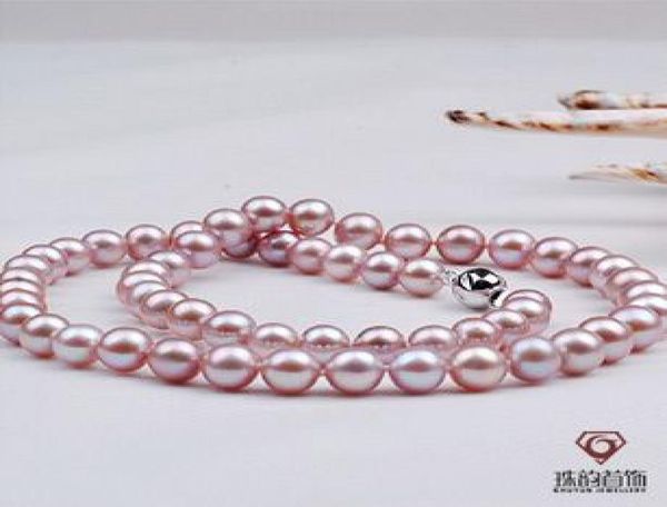 

fine pearl jewelry 89mm south sea purple pearls necklace 18inches 925silver2899997, Black