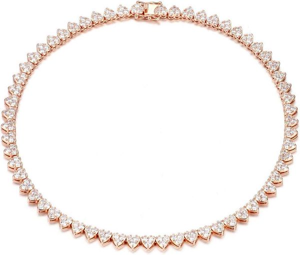 

sterling women's cubic zirconia heart tennis necklace 17", Silver