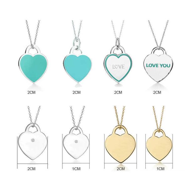 

pendant necklaces t series luxury real 925 silver big blue heart charm necklace for women wedding engagement chain with you gold pendant aa2