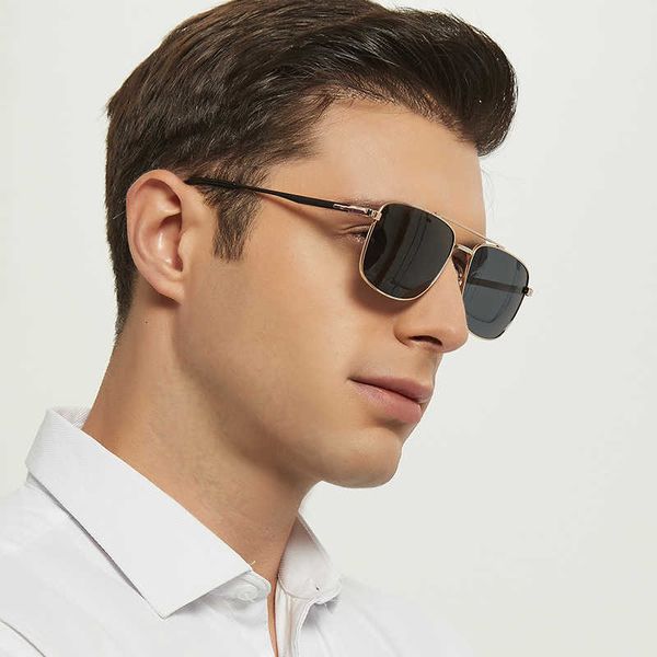 

Classic Fashion Sunglasses Brand Outdoor Summer Designer high Quality Mens Polarized Double Bridge Metal Shades Sun Glasses Men Driving