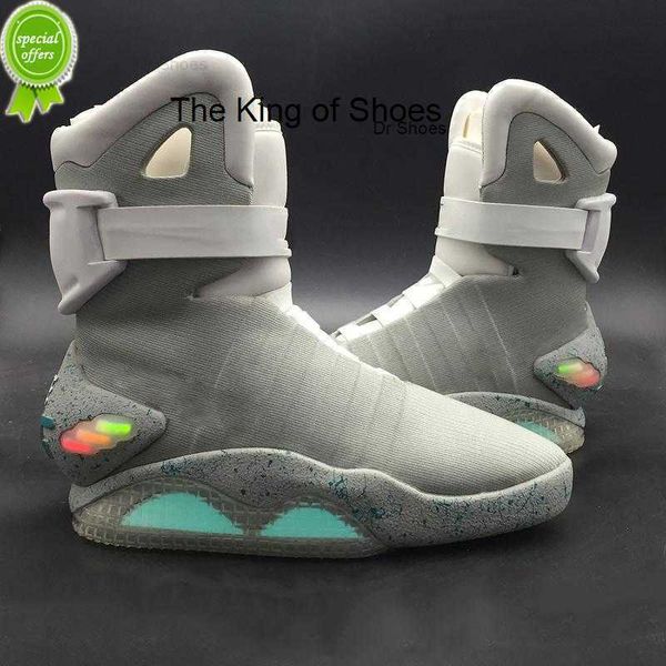 

basketball shoes mags boots 's led glow in the dark lighting grey marty mcflys air mag back to the future marty mcfly size -1200, Black
