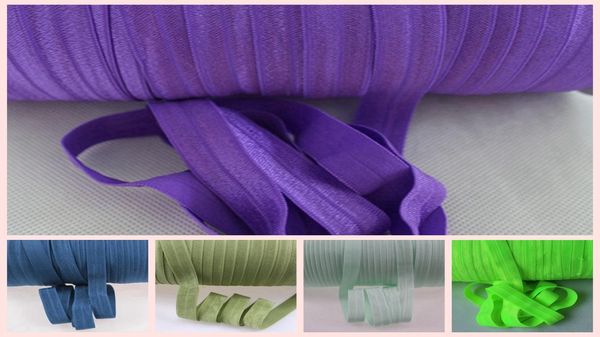 

58quot solid foe fold over elastics spandex satin band lace sewing trim diy pick color2070563, Slivery;white