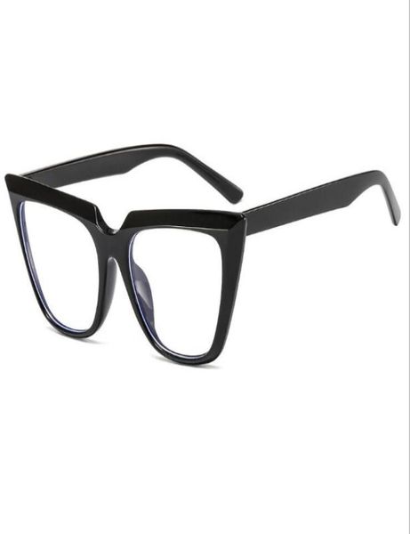 

2020 new personality cat eye glasses frame fashion antiblue light flat mirror8556369, White;black