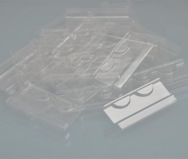 

diy whole 100pack plastic clear lash trays 25mm mink lash holder eyelash tray for eyelash packaging box square case vendors1714548