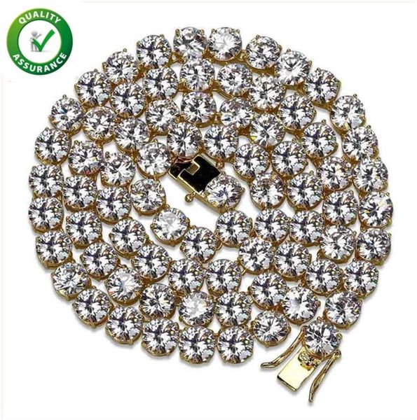 

hip hop jewelry iced out chains diamond gold necklace mens luxury designer necklace cuban link micro paved bling cz wedding access2391557, Black