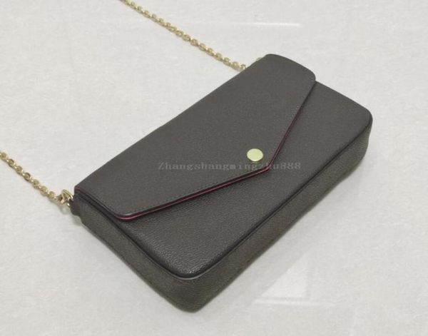 

women wallets 3pcsset card holder purse shoulder bags clutch handbags lady chain crossbody messenger bag2488238, Red;black