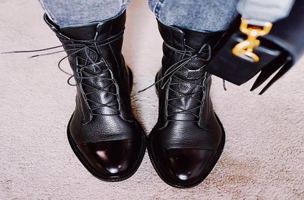 

boots patent leather women british style flat black pointed toe handsome motorcycle women039s bootsboots5368279